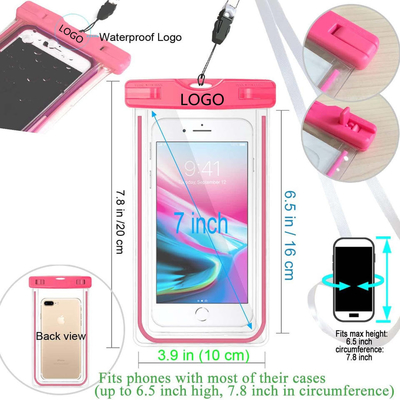 Colorful Waterproof Pouch For Swimming Pvc Waterproof Phone Dry Bag 6.5IN
