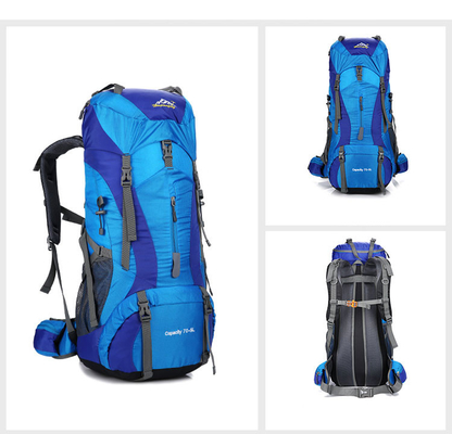 Ransel Mountain Waterproof Trekking Backpack Polyester 70 Liter Backpack ISO