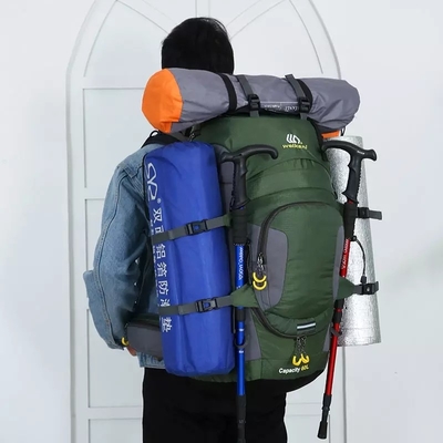 60L Lightweight Waterproof Hiking Backpack 70cm Rainproof Backpacks