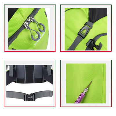 64cm Green Waterproof Hiking Backpack Women'S Lightweight Travel Backpack  40L