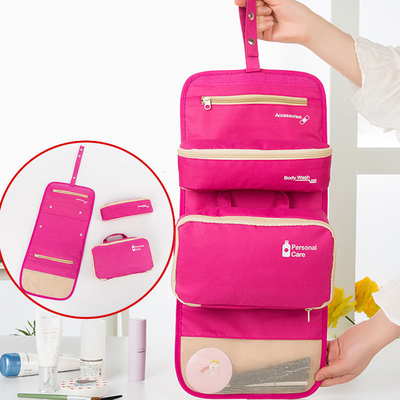 Foldable Travel Toiletry Cosmetic Bag Storage Makeup Bag Organizer Polyester