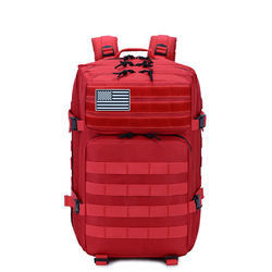 Red Polyester Tactical Travel Laptop Backpack  45L  Outdoor Military Backpack