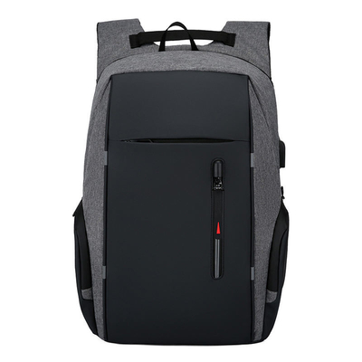 Black 17 Inch Business Laptop Backpack  Waterproof Computer Bag With USB