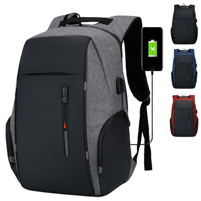 Black 17 Inch Business Laptop Backpack  Waterproof Computer Bag With USB
