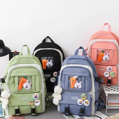 1.41 Inch Pink School Backpack Sets Girls Boys 5pc Backpack Set