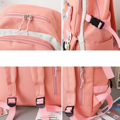 1.41 Inch Pink School Backpack Sets Girls Boys 5pc Backpack Set