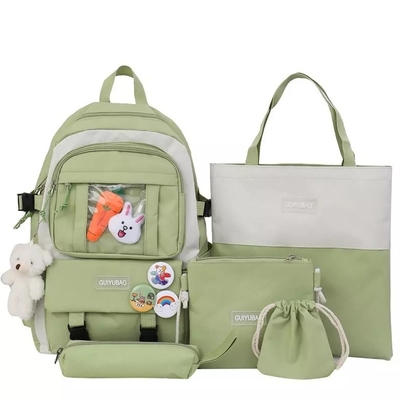 1.41 Inch Pink School Backpack Sets Girls Boys 5pc Backpack Set