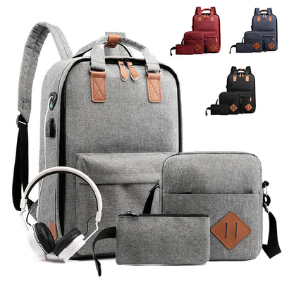 Grey Business Backpack Sets 43cm Usb Charging 3 In 1 Backpack ISO