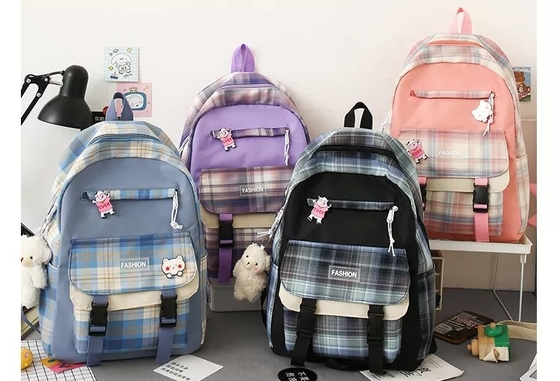 Purple Women Backpack Set Waterproof Aesthetic Backpack Set For Girls Students