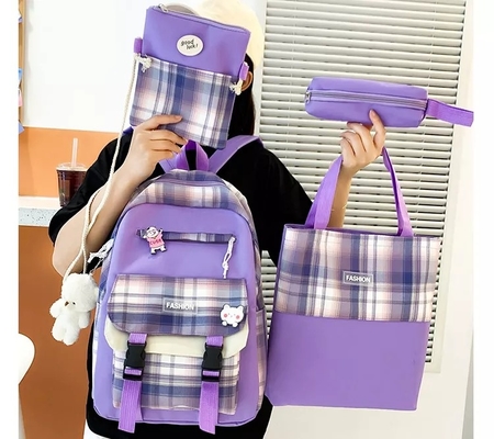 Purple Women Backpack Set Waterproof Aesthetic Backpack Set For Girls Students