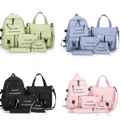 Travel Laptop Backpack School Bag Sets Girl Solid Color With Pencil-Case Wholesale