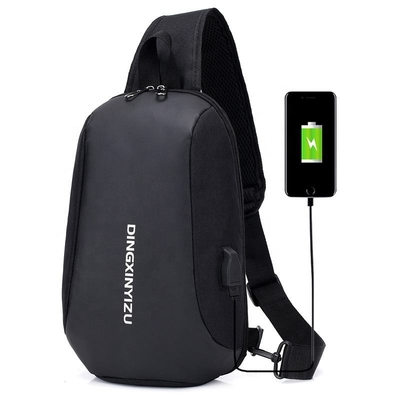 4.2L Black Nylon Sling Bag ODM Sling Chest Crossbody Bag Multifunction Waterproof