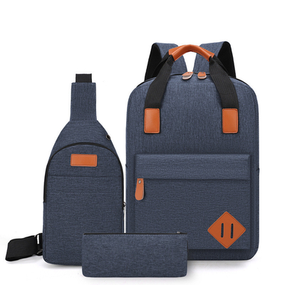Waterproof Three In One Backpack Nylon Computer Backpack Set With USB