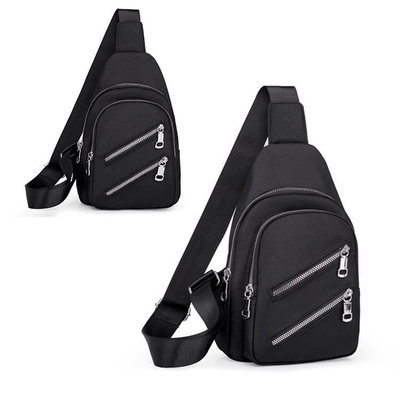 9.7'' Multi Pocket Crossbody Sling Bag Oxford Cloth One Shoulder Sling Bag USB