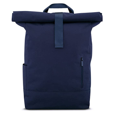 15.6 Inch Rucksack RollTop RPET Black Roll Top Backpack Waterproof Expandable
