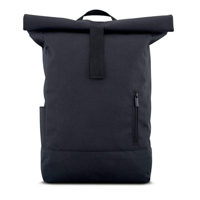 15.6 Inch Rucksack RollTop RPET Black Roll Top Backpack Waterproof Expandable