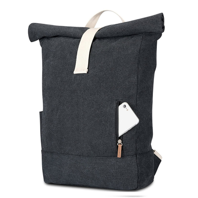 RPET Vintage Roll Top Backpack Sturdy Rolltop Laptop Backpack Waterproof