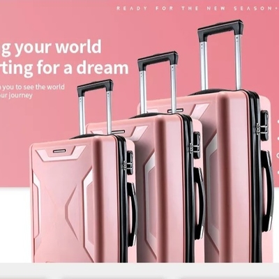 Polyester Lining Hard Shell Luggage Set 24''  Trolley Suitcase Tsa Luggage Lock 3 Pcs Pp Carry On
