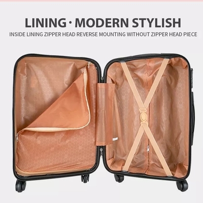 Polyester Lining Hard Shell Luggage Set 24''  Trolley Suitcase Tsa Luggage Lock 3 Pcs Pp Carry On