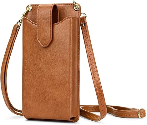 Small Cellphone Crossbody Wallet Synthetic Leather Material Cellphone Holder