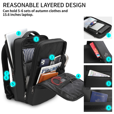 Fashion Office Briefcase Bag For Men Business Travel Laptop Full Open RFID Black