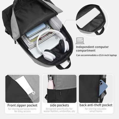 300D Snowflake PVC Travel Laptop Backpack Waterproof 15.6 Inches Light Weight Casual