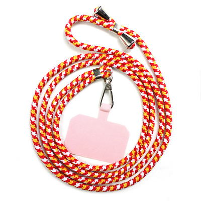 ODM Universal Phone Lanyard Adjustable Nylon Neck Phone Strap With Patch Metal